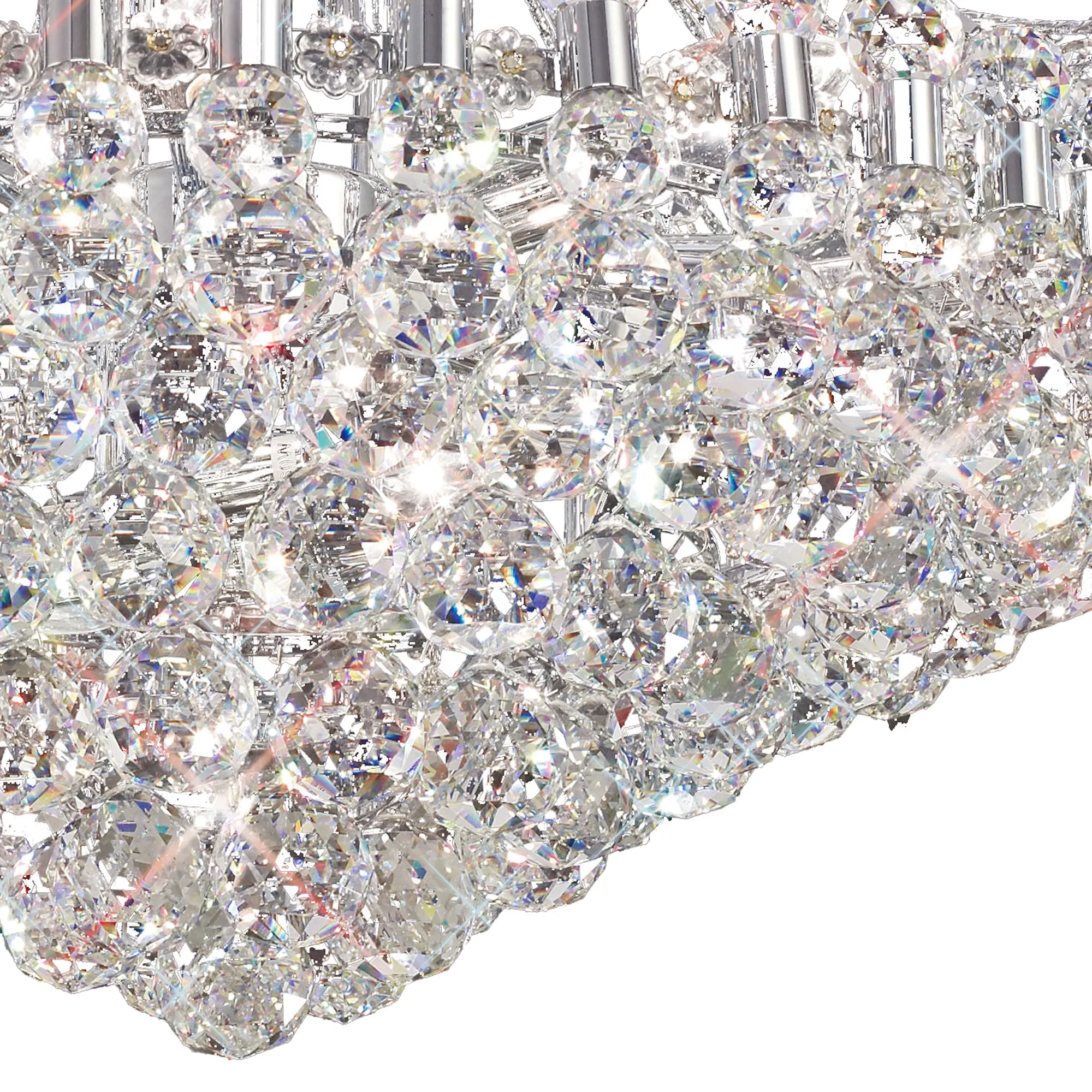 Pearl Crystal Chandelier 12 Light (18.3kg) Polished Chrome IL30027  Diyas Pearl